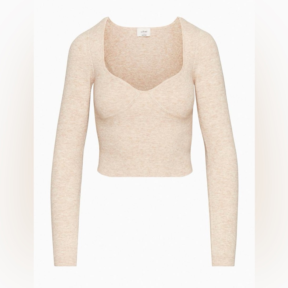 Wilfred Greer sweater Heather Light Oatmeal Aritzia Size XL